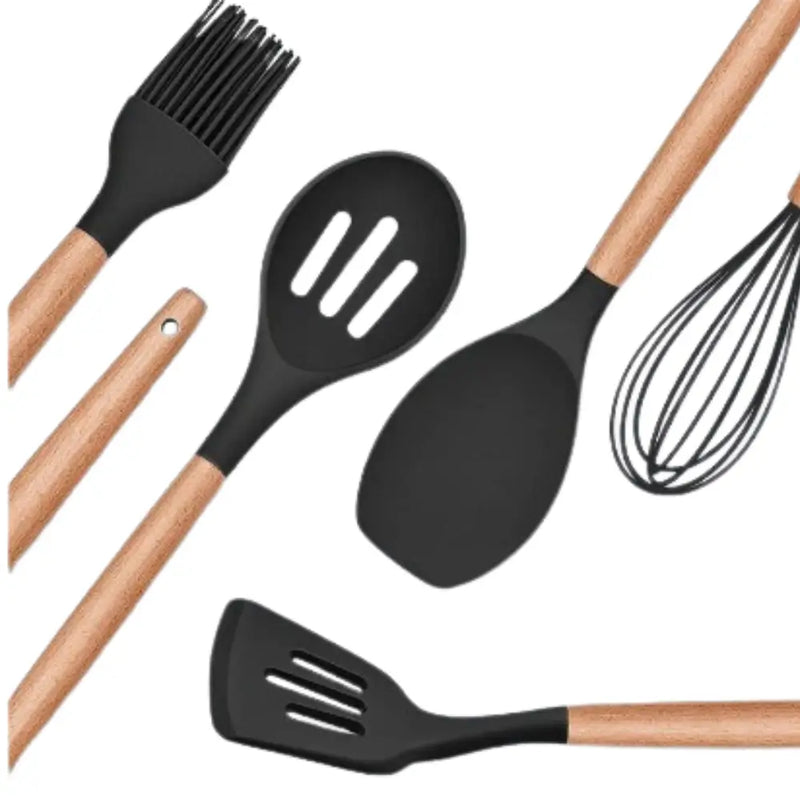 KIT 12 Utensílios de Cozinha de Silicone MandaAki